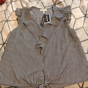 White and blue stripped tank